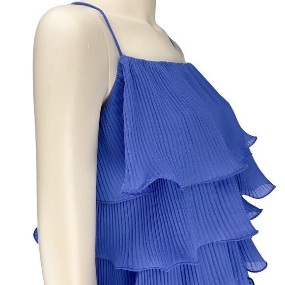 & OTHER STORIES Party Girlhoodcore Blue Strappy Tiered Ruffle Mini Dress s 6 - Picture 4 of 4